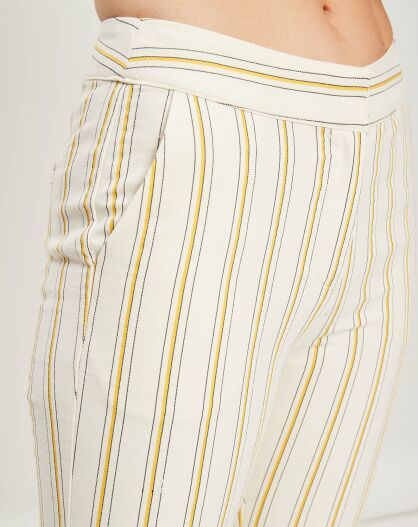 Pantalon en Lin mélangé Royal jaune/crème